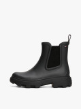 Black Rubberised Flag Cleat Rain Boots  Women