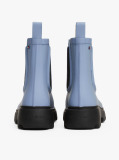 Blue Rubberised Flag Cleat Rain Boots  Women