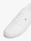 White Canvas Flag Embroidery Trainers  Women