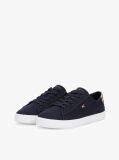 Blue Canvas Metallic Heel Trainers  Women