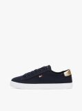 Blue Canvas Metallic Heel Trainers  Women