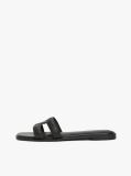Black Leather TH Monogram Mules  Women
