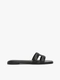 Black Leather TH Monogram Mules  Women
