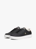 Μαύρο Δερμάτινα Sneakers Με Colour-Pop Λεπτομέρειες  Γυναίκες