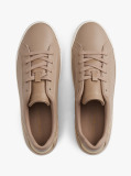 Beige Leather Chunky Sole Trainers  Women