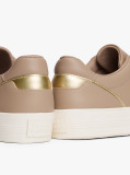 Beige Leather Chunky Sole Trainers  Women