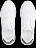 White Leather Gold-Tone Trim Fine Cleat Trainers  Women