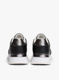 Black Leather Gold-Tone Trim Fine Cleat Trainers  Women