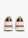 White Leather Gold-Tone Trim Fine Cleat Trainers  Women