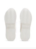 White Leather Gold-Tone Trim Fine Cleat Trainers  Women