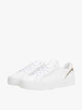 Άσπρο Δερμάτινα Sneakers Με Μεταλλικό Πάνελ  Γυναίκες