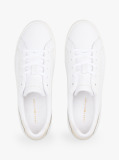 Άσπρο Δερμάτινα Sneakers Με Μεταλλικό Πάνελ  Γυναίκες