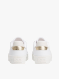 Άσπρο Δερμάτινα Sneakers Με Μεταλλικό Πάνελ  Γυναίκες