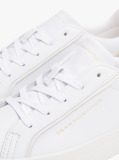 Άσπρο Δερμάτινα Sneakers Με Μεταλλικό Πάνελ  Γυναίκες
