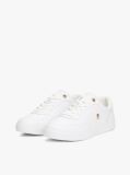 Άσπρο TH Monogram Δερμάτινα Sneakers  Γυναίκες