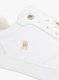 Άσπρο TH Monogram Δερμάτινα Sneakers  Γυναίκες