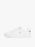 Άσπρο TH Monogram Δερμάτινα Sneakers  Γυναίκες
