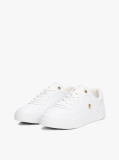 Άσπρο TH Monogram Δερμάτινα Sneakers  Γυναίκες