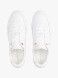 Άσπρο TH Monogram Δερμάτινα Sneakers  Γυναίκες