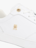 Άσπρο TH Monogram Δερμάτινα Sneakers  Γυναίκες