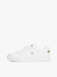 Άσπρο TH Monogram Δερμάτινα Sneakers  Γυναίκες
