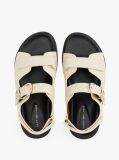 Beige TH Monogram Leather Cleat Sandals  Women
