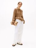 Beige TH Monogram Leather Cleat Sandals  Women