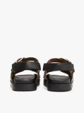 Black TH Monogram Leather Cleat Sandals  Women