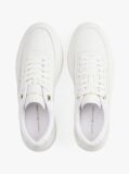 White Leather Platform Court Trainers  Women