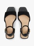 Black TH Monogram Leather Wedge Sandals  Women