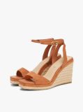 Brown TH Monogram Leather Wedge Sandals  Women