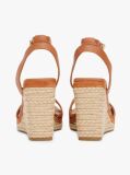 Brown TH Monogram Leather Wedge Sandals  Women