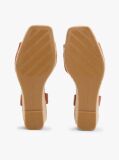 Brown TH Monogram Leather Wedge Sandals  Women