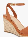 Brown TH Monogram Leather Wedge Sandals  Women