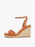 Brown TH Monogram Leather Wedge Sandals  Women