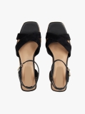 Black TH Monogram Leather Wedge Espadrilles  Women