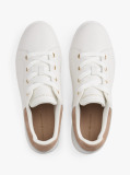Beige Leather Cupsole Trainers  Women