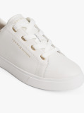Beige Leather Cupsole Trainers  Women