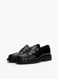 Μαύρο Δερμάτινα Loafers Με Τετράγωνη Μύτη  Γυναίκες