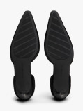 Black T-Bar Ankle Strap Stiletto Heels  Women