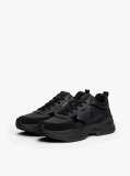 Black Leather Patent Chunky Trainers  Women
