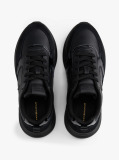 Black Leather Patent Chunky Trainers  Women