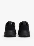Black Leather Patent Chunky Trainers  Women