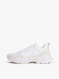 White Leather Patent Chunky Trainers  Women