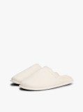 White Microsuede Logo Slippers  Women