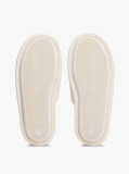White Microsuede Logo Slippers  Women