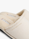 White Microsuede Logo Slippers  Women