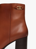 Brown Leather TH Monogram Horsebit Ankle Boots  Women