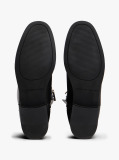 Black Leather TH Monogram Buckle Riding Boots  Women