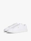 White Lightweight Leather Cupsole Court Trainers  Women